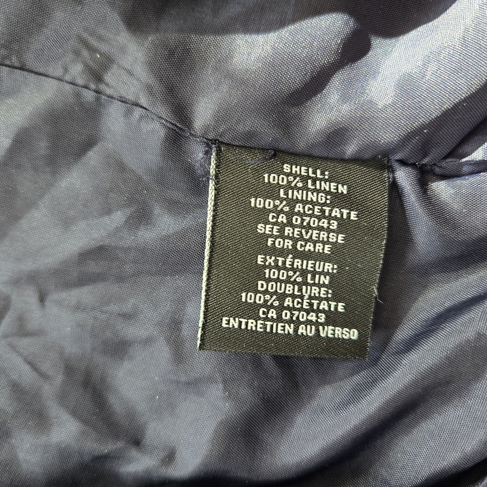 Linen Spring Double-Breasted Navy Jacket - Picture 6 of 8